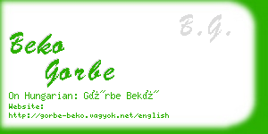 beko gorbe business card